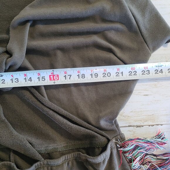 Boutique Tassel Fringe Wide Leg Jumpsuit Open Front Tie Close NWOT Plux 3X Boho - Picture 7 of 9